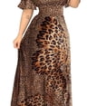thumbnail image 4 of Robe Élégante pour Femmes à Épaules Dénudées Imprimée, Robe Maxi Taille Haute à Motif Léopard Papillon Vintage, 4 of 4