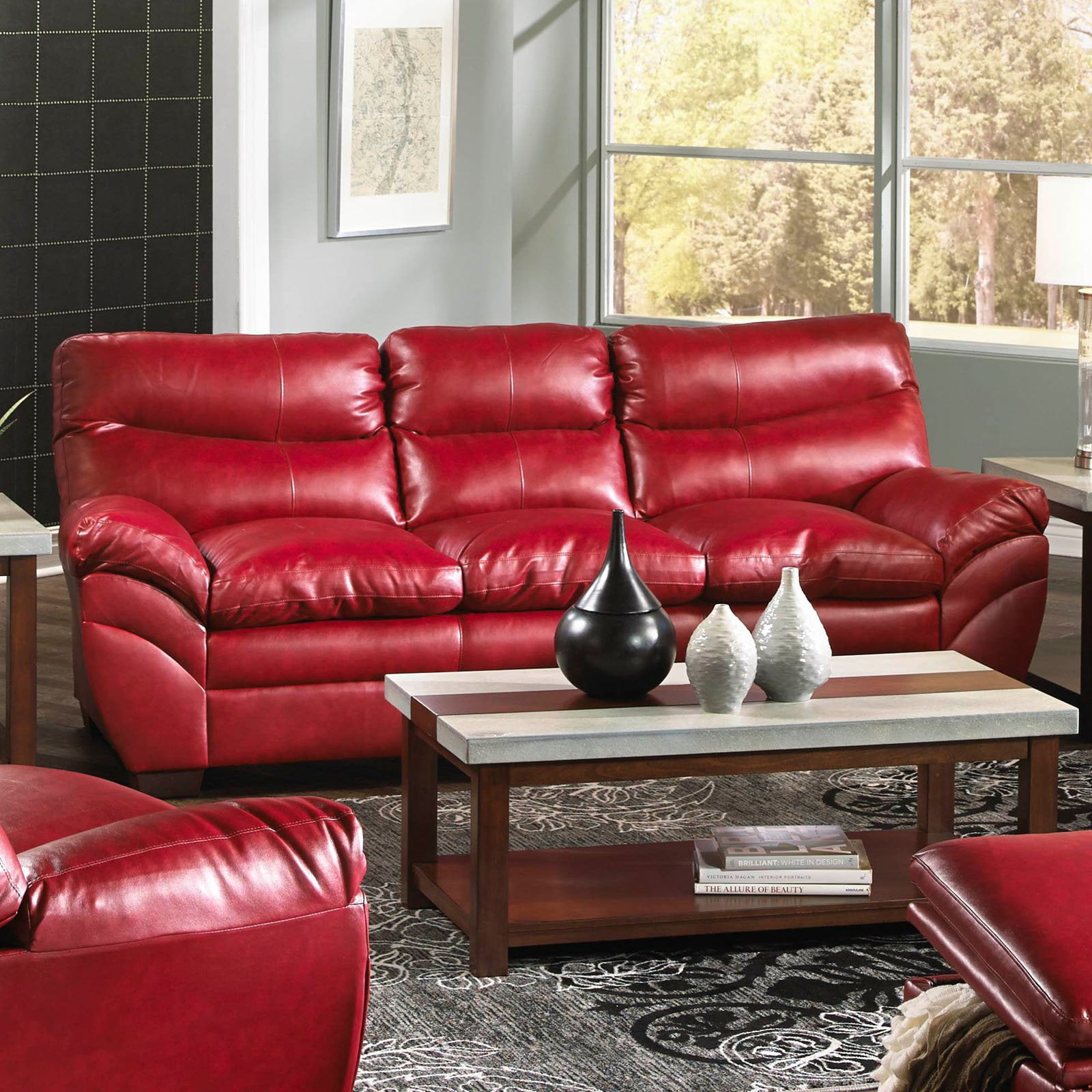 Simmons Upholstery Soho Bonded Leather Sofa Cardinal Walmart Com Simmons Upholstery Soho Bonded Leather Sofa Cardinal Walmart Com