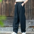 thumbnail image 2 of Olyvenn Deals Womens Pants For Women Casual Elastic High Waist Linen Pant Pockets Trouser Dressy Casual Cargo Pants Boho Yoga Leggings Summer 2023 Trendy Trousers Black 14, 2 of 6