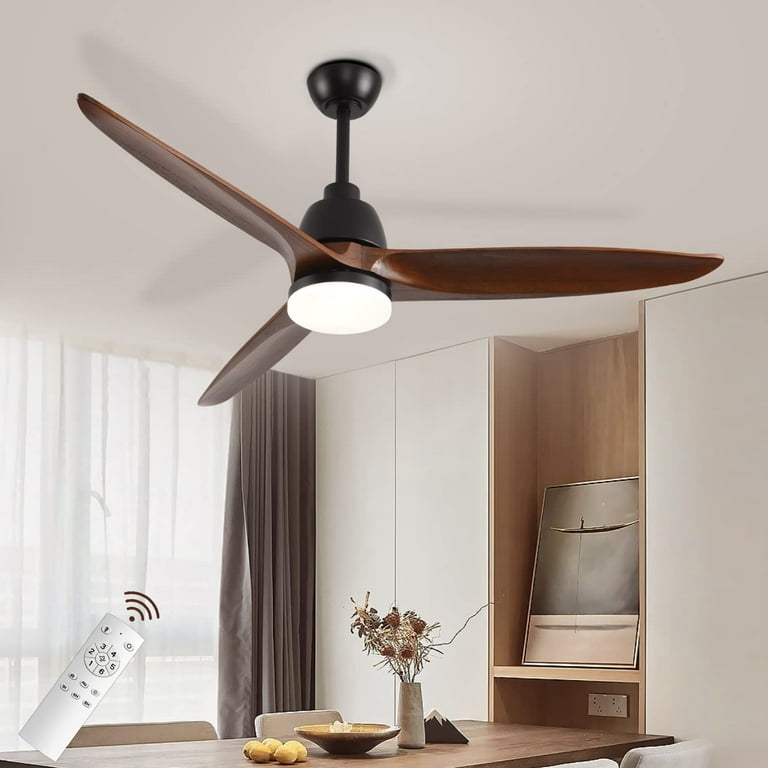 56 Inch Wood Black Ceiling Fans With
