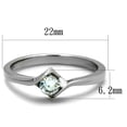 thumbnail image 2 of Luxe Jewelry Designs Women's Stainless Steel Classic Engagement Ring with Cubic Zirconia - Size 6, 2 of 4