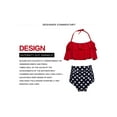 thumbnail image 5 of TOPGOD Parent-child Bikini Set Mom and Girl Ruffle Halter Vest and Dot High Waist Shorts Swimsuit, 5 of 7