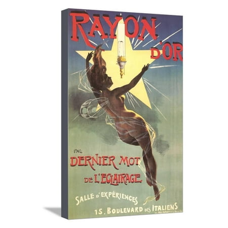 Rayon Wall Lighting - Ad for Rayon D'Or Lighting Stretched Canvas Print Wall Art