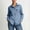 Blue, variant on Women's UPF50 Long Sleeve Sun Protection Shirt, Button Down Collared Outdoor Top with Zipper Pockets, Quick Dry Hiking Fishing Shirt for Travel and Casual Wear