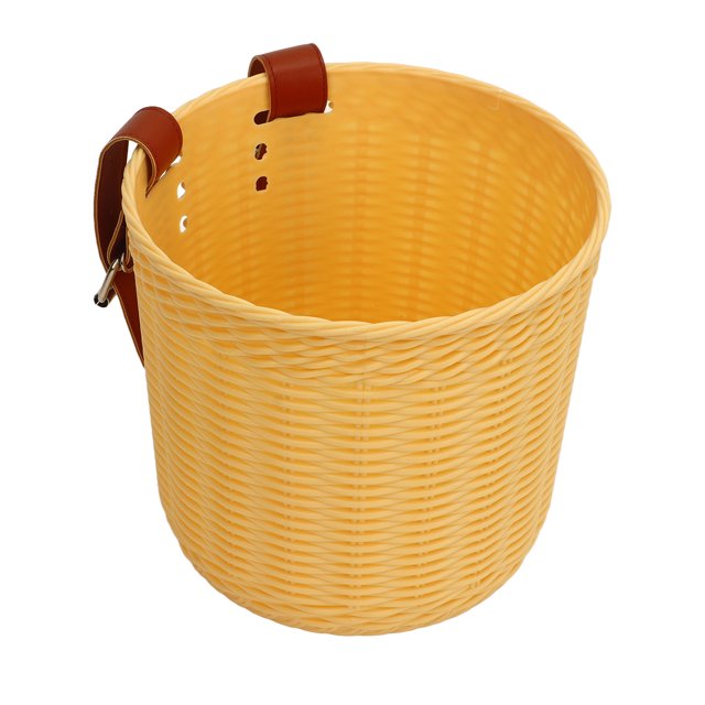 Bike Basket ,Front Handlebar Bicycle Basket Multipurpose Simulation Wicker Round Shape Large Capacity Bike Baskets