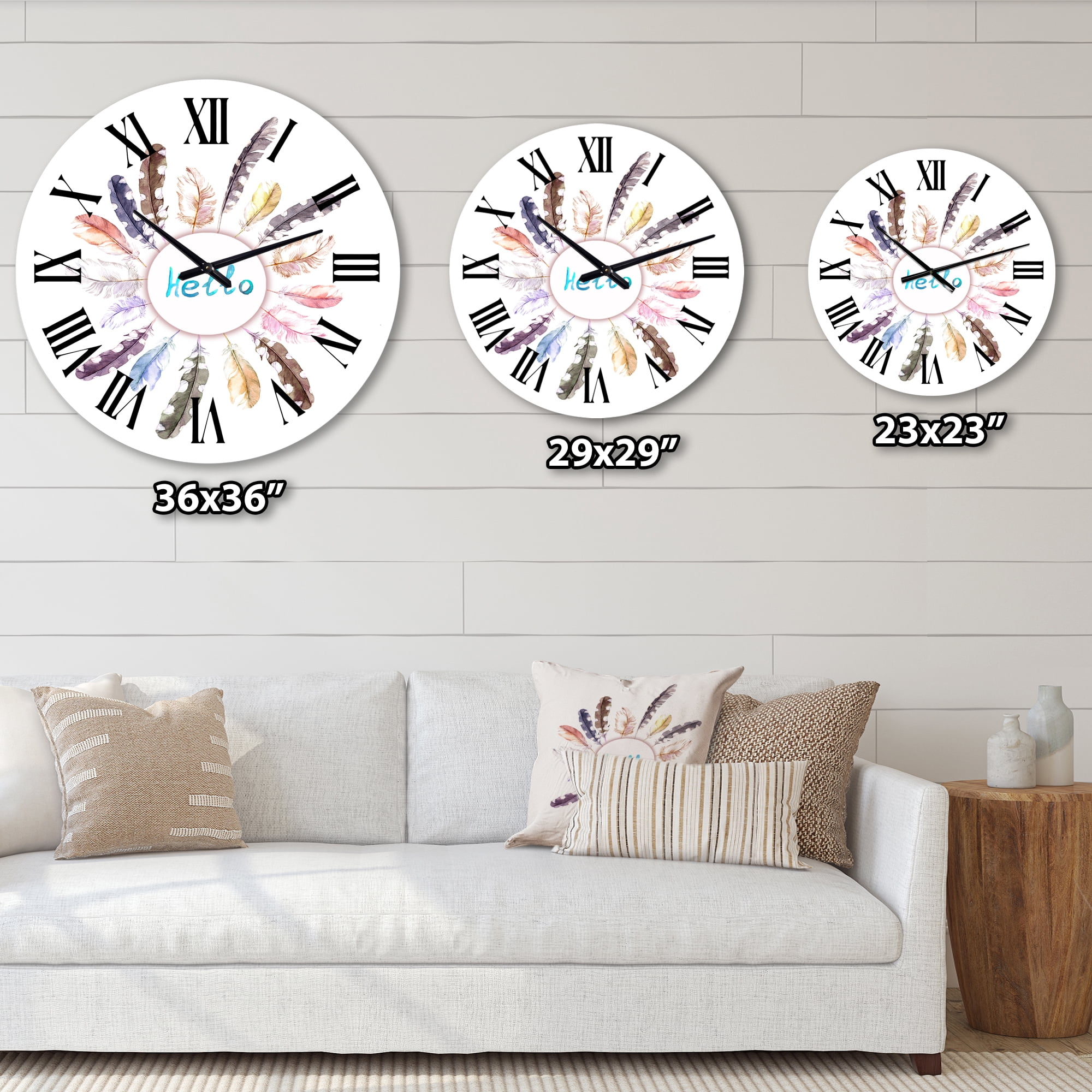 Designart 1 in Quartz Bohemian Wall Clock