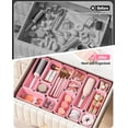 thumbnail image 4 of 13 Pack Plastic Drawer Organizers Set, 3 Sizes Desk Organizer Trays for Vanity and Makeup Organizer, Organization Storage Makeup, Kitchen Utensils, Bathroom Office(Pink), 4 of 4
