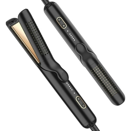 Cool Air Hair Straightener and Curler, 2-in-1 Professional Flat Iron with Vented Ceramic Floating Plates for Long-Lasting, Frizz-Free Styles, Salon Styling Tool