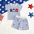thumbnail image 2 of Toddler Infant Baby Boy USA Independence Day Ice Cream Embroidery Ribbed T-Shirt & Shorts Casual Toddler Outfit 6M 12M 18M 24M 2T 3T 4T, 2 of 6