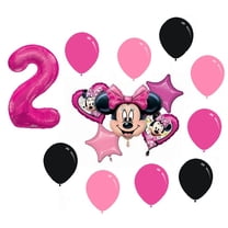 Minnie Mouse 2nd Birthday Party Mylar Balloons Supplies  Bundle Set