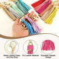 thumbnail image 3 of 2Pack Leather Keychain Tassels with Lobster Clasp Key Ring, Light Rose Red, 3 of 6