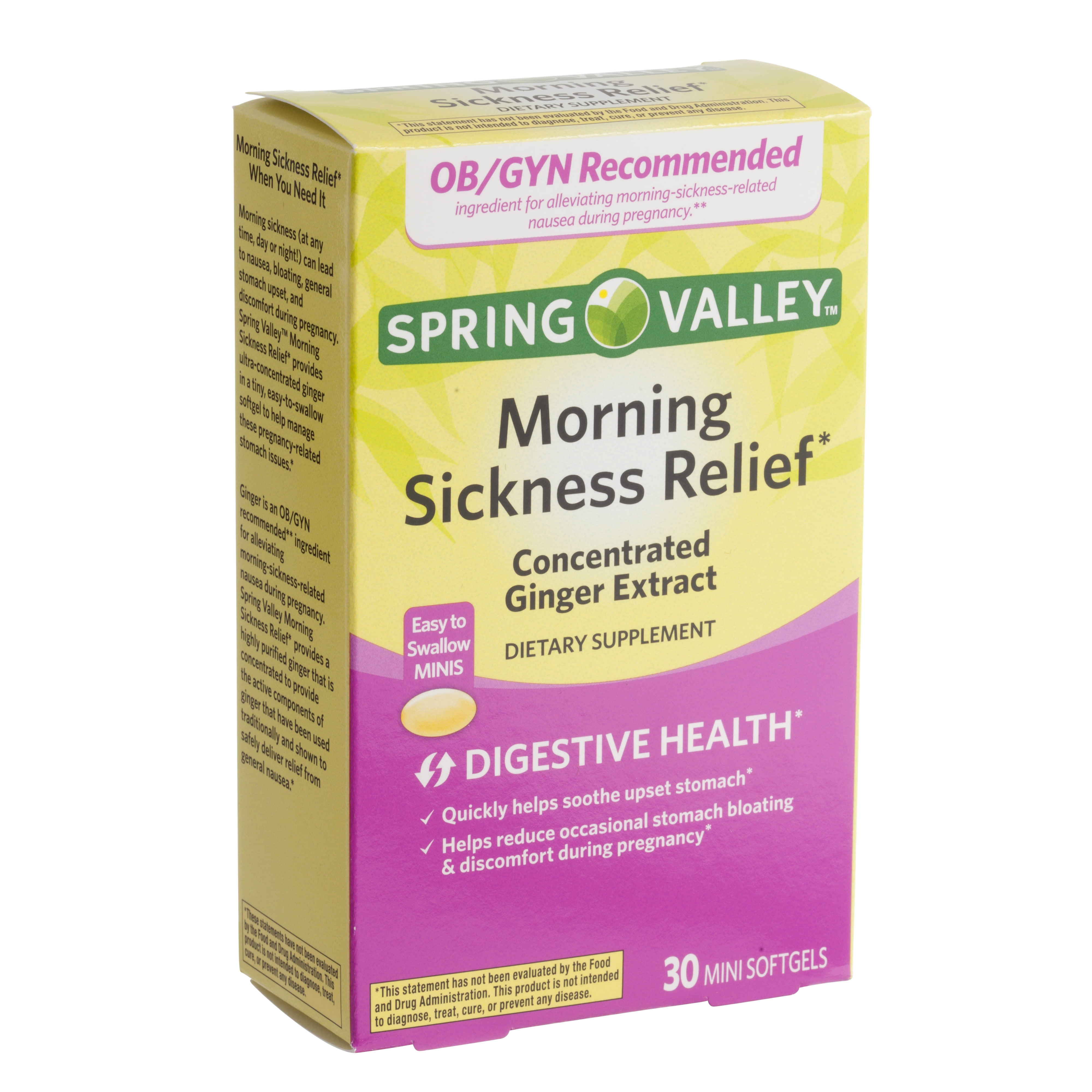 Spring Valley Morning Sickness Relief*, Dietary Supplement,  30 Softgels