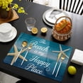 thumbnail image 3 of Summer Starfish Placemats Set of 8, Blue Wood Grain Ombre Coastal Placemats for Dining Table, Place Mats for Kitchen Tabletop, Waterproof Wipeable Dining Table Mats Set, 3 of 9