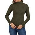 thumbnail image 2 of SWQZVT Womens Turtleneck Sweaters Shirts Long Sleeve Slim Fit Fall Fashion Base Layer Pullover Fleece Ribbed Thermal Underwear Tops, 2 of 7