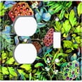 thumbnail image 4 of Metal Light Switch Plate Cover Red Lotus Pod Plant Leaves Green FLW024, 4 of 13