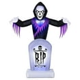thumbnail image 1 of Moissonneuse animée gonflable de pierre tombale d'Halloween de 8 pieds, 1 of 5