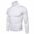 thumbnail image 2 of Spring Savings GaThRRgYP Mens Sweaters,Men Casual Solid Pullover Turtleneck Trim Base Knit Keep Warm Sweater Blouse, 2 of 8