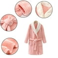 thumbnail image 3 of FJUCHAI Boys Girls Solid Color Robe 4-16Y Big Kids Warm Padded Thickened Pajamas Youth Bath Towel Plus Belt Pajamas Bathrobe for Fall Winter, 3 of 9