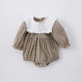thumbnail image 3 of Body coreano de primavera para niñas pequeñas, ropa bonita a cuadros con solapa grande, ropa de una pieza para hermanas, vestido de princesa para niñas, 3 of 6