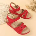 thumbnail image 5 of Byworldtasic Women's Comfort Wedge Sandals Open Toe Hook and Loop Adjustable Strap Platform Walking Sandals, 5 of 7