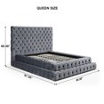 thumbnail image 4 of Eleonora Queen Size Luxurious Upholstered Velvet Bed in Gray Color, 4 of 9