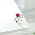 thumbnail image 5 of Gem Stone King 925 Sterling Silver Wedding Engagement Ring Band Bridal Cushion Created Ruby Moissanite (1.52 Cttw), 5 of 6