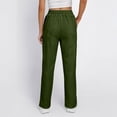 thumbnail image 6 of Women Straight Leg Scrub Pants - Soft Stretch Drawstring Medical Uniform Bottom with Cargo Pockets Women Scrub Pant - Elastic Waist Belted Cuffed Multi-Pocket Women's Cargo Scrub Pant Army Green L, 6 of 6