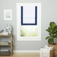 thumbnail image 2 of Exclusive Home Frontera 100% Blackout Roman Shade, 23"x64", White/Denim, 2 of 3