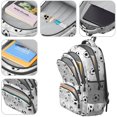 thumbnail image 4 of Football and Hexagon Gray Pattern Backpack for School, Cute School Bag with Adjustable Shoulder Straps and Padded Back, 16.9"x12.6"x5.9", 4 of 5