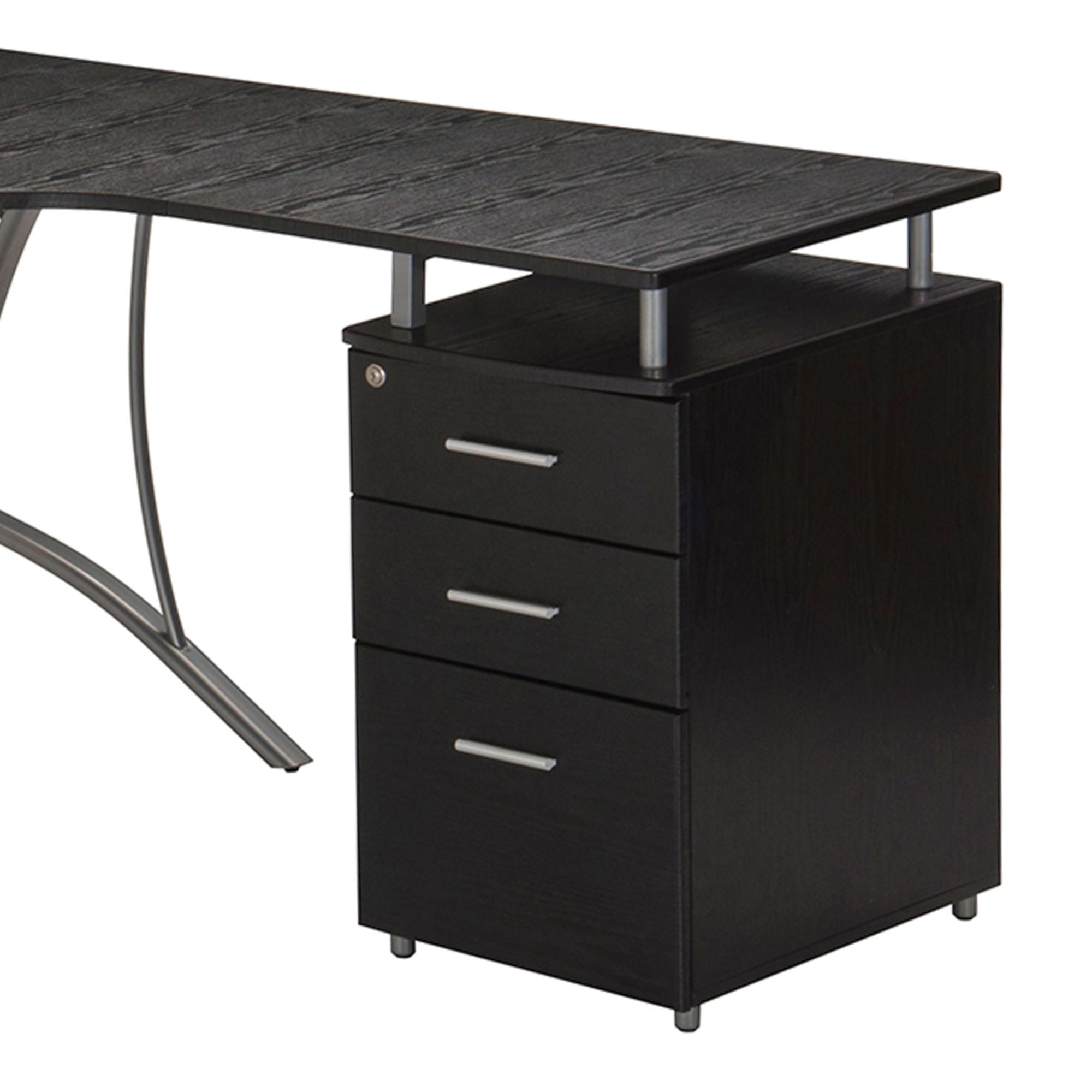 Techni Office Solutions 59" Espresso Brown Unique Techni Mobili Modern L-Shaped Computer Desk with