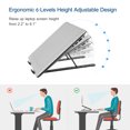 thumbnail image 2 of Mistaha Laptop Stand Adjustable Portable Computer Riser Tablet Elevator for Desk Cooling Aluminum Ventilated Notebook Holder Compatible with 10-17in PC Fully Collapsible, 2 of 8