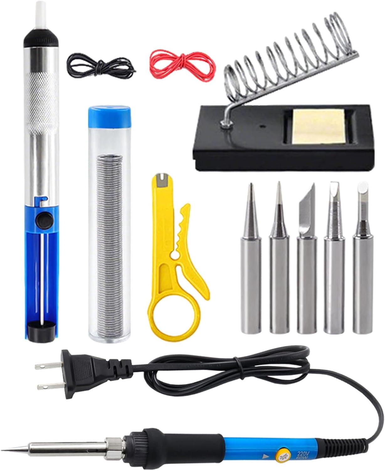 Soldering Iron Kit – 60W Adjustable Soldering Tool, Sturdy Electric Soldering Iron, Secure Design Digital Temperature Control Kit for Circuit Board Repair, Electronics Computer