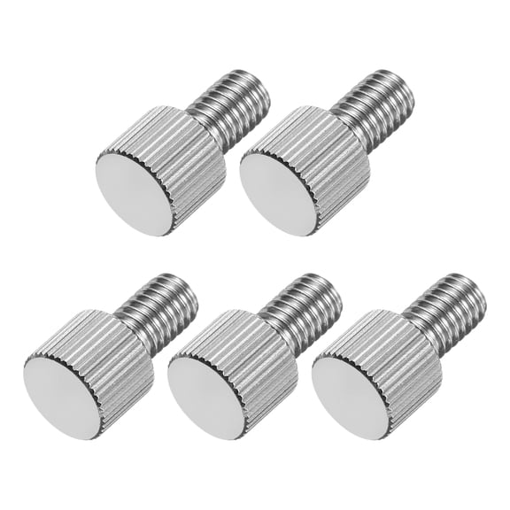 5 Pcs M6 x 10mm Flat Knurled Head Thumb Screws for Electronic, Machine