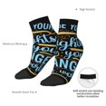 thumbnail image 4 of Bingfone Not All Those Who Wander Are Lost 2 Design Patterned Men's Women's Casual Cotton Socks, 4 of 5