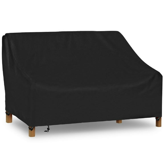 iCOVER Patio Sofa Cover, Waterproof 2-Seater Deep Lounge Loveseat Cover, Lightweight Easy On/Off, Buckles Drawstring Design