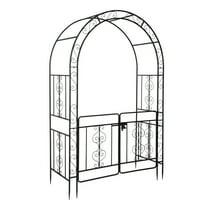UBesGoo Garden Arch Arbor Trellis Steel Archway for Climbing Plants,7 Ft Iron