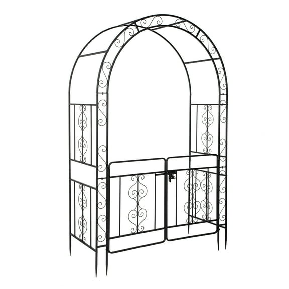 UBesGoo Garden Arch Arbor Trellis Steel Archway for Climbing Plants,7 Ft Iron
