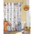 thumbnail image 2 of Shower Curtain, Thanksgiving Watercolor Pumpkin Leaves Waterproof Shower Curtain Set with Hooks for Bathroom Showers,Stalls and Bathtubs,60x72In Gray Wood Grain, 2 of 7