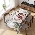 thumbnail image 3 of Grey Wood Christmas Table Cloth Waterproof Tablecloths, Gnomes Xmas Tree Poinsettia Eucalyptus Tablecloth Dining Table Cover for Kitchen Party Tabletop Outdoor, Rectangle Tablecloth 60x120 Inch, 3 of 9