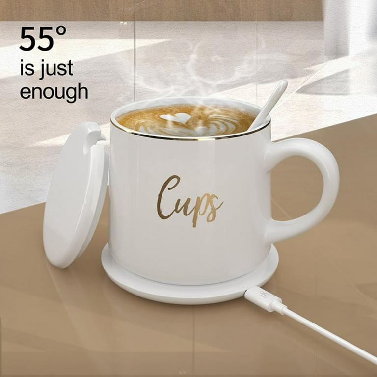 2-in-1 Coffee Mug Warmer & Wireless Charger with A Stylish Mug