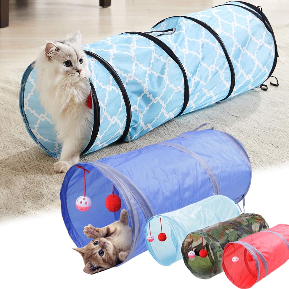 Collapsible Cat Tunnel Play Tent – Indoor Maze For Cats, Kittens, Puppies & Rabbits, Foldable, With Bell, 40x40x40cm