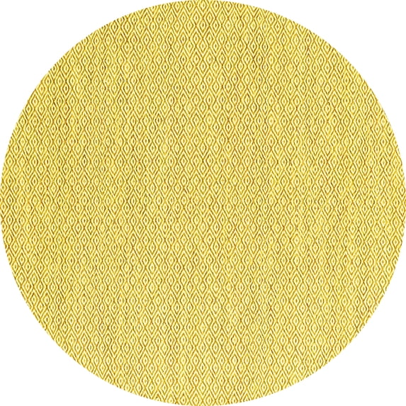 Ahgly Company Indoor Round Solid Yellow Modern Area Rugs, 3' Round