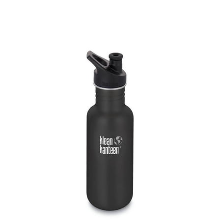 Klean Kanteen Classic Stainless Steel Bottle with Sport Cap, Shale Black -