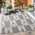 thumbnail image 2 of Safavieh Courtyard Vivienne Geometric Indoor/Outdoor Area Rug, Light Gray/Anthracite/Aqua, 5'3" x 7'7", 2 of 9
