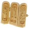 thumbnail image 3 of KLKCMS Handcraft Wooden Statue Tibetan Buddha Boxwood Carving Statue Box -7 -7, 3 of 9