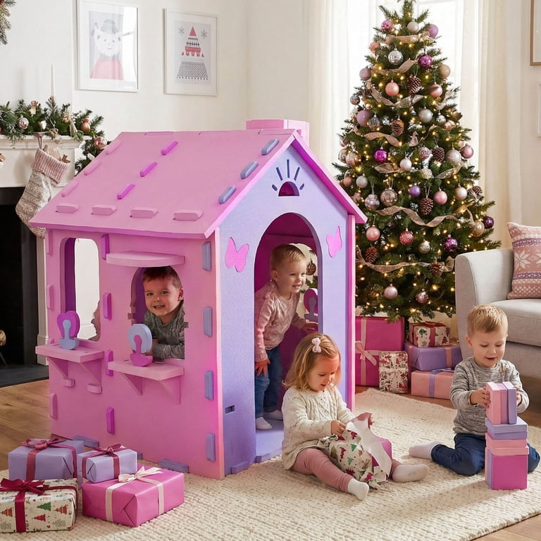 Costway, Kids EVA Foam Playhouse, Waterproof, Pink and Purple