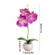 thumbnail image 3 of Fake Flowers Small Round Pot Phalaenopsis Three Flowers Bonsai Simulation Flower Arrangement Green Plant Simulation Potted Plants, 3 of 6