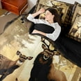 thumbnail image 4 of Feelyou Jungle Deer Family Bedding Comforter Set 7 Pieces for Teen, Vintage Buffalo Plaid Full Bedding Set, Rustic Wildlife Reversible Fitted Sheet Flat Sheet, Breathable Home Decor, 4 of 7