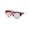Red Red Mirror, variant on Womens Plastic Shield Rimless 80s Robotic Sunglasses Red Red Mirror