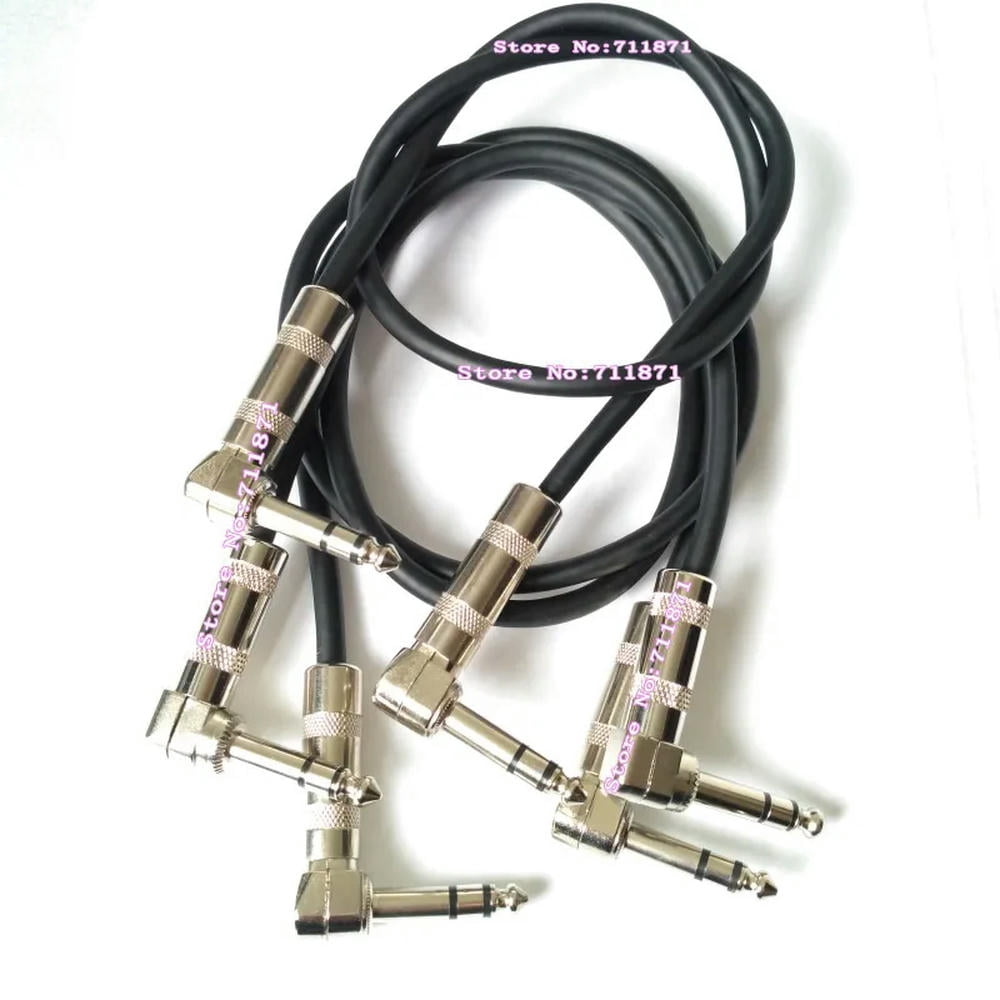FOR 30cm 60cm 100cm Right Angle 1/4 TRS stereo 6.35 Male Audio cable Line 90 Degree Double Bend 6.35 Audio Line cable wire cord 6.35